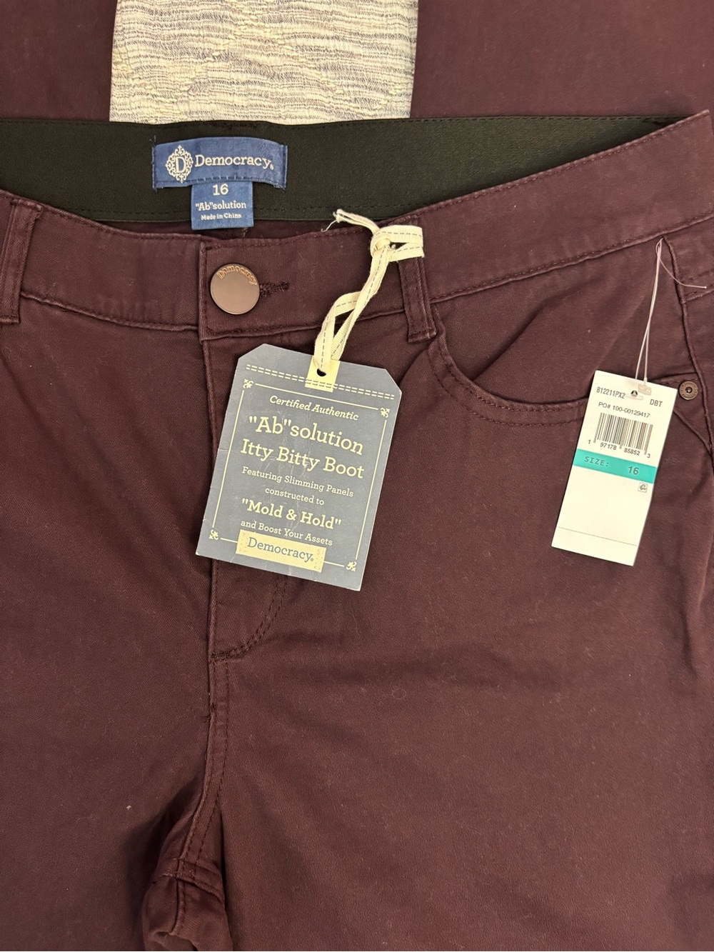 Democracy Ab Solution Ab Solution Itty Bitty Bootcut Jeans Sz 16 NWT - - Picture 3 of 10